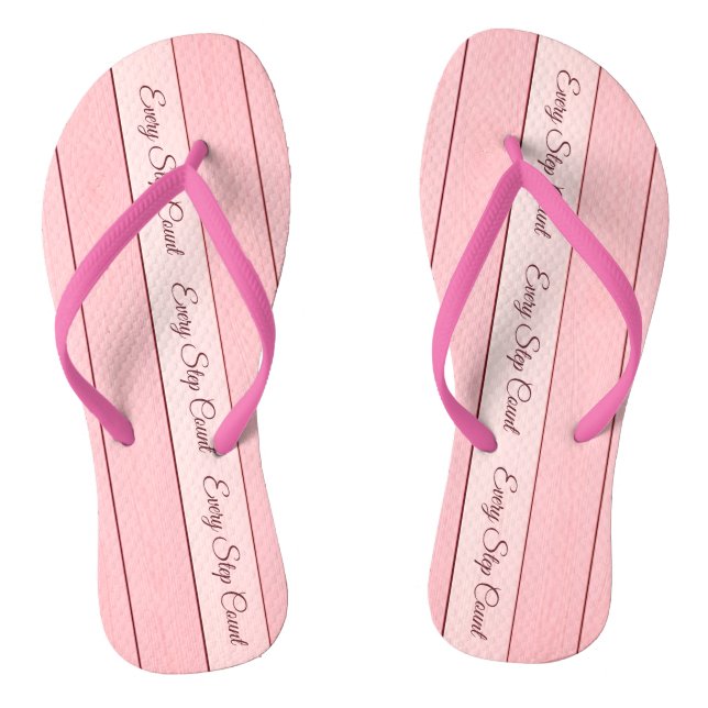 Ästhetisches vertikales Holz Muster Rosa Farbe  Flip Flops (Fußbett)