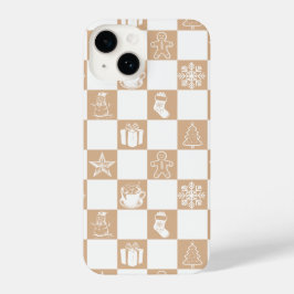Ästhetisches Weihnachts-Schachbrett iPhone 14 Hülle