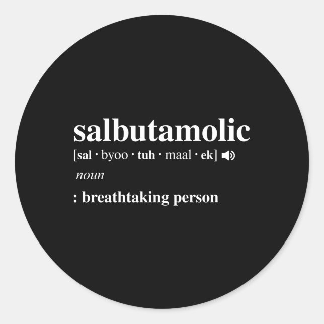 Asthma Awareness Inhaler Salbutamolic Runder Aufkleber (Vorderseite)