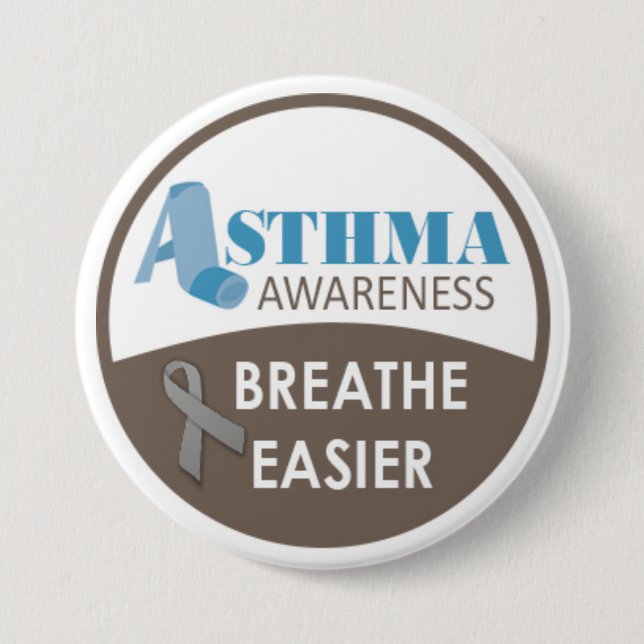 Asthma-Bewusstsein 3" großes Abzeichen Button (Vorderseite)