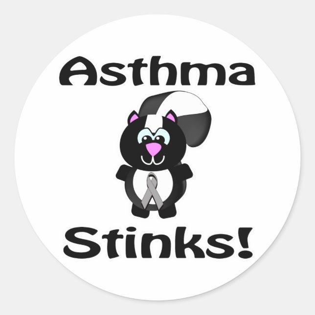 Asthma Stinks Skunk Awareness Design Runder Aufkleber (Vorderseite)