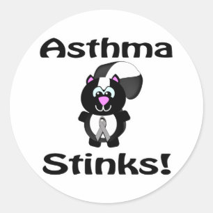 Asthma stinkt Skunk-Bewusstseins-Design Runder Aufkleber