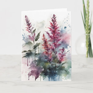 Astilbe - Aquarellblumen Karte