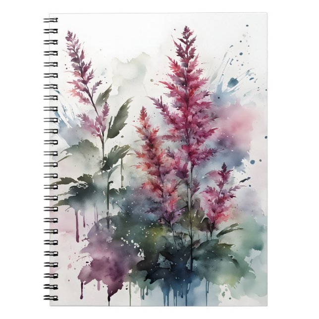 Astilbe - Aquarellblumen Notizblock (Vorderseite)