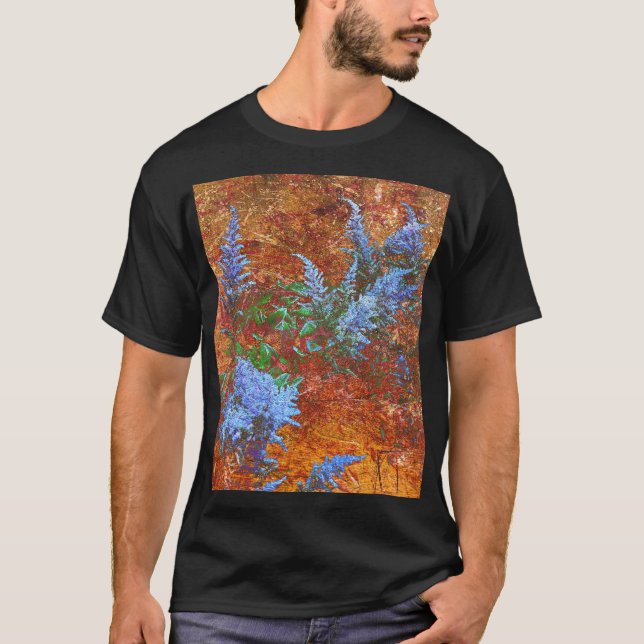 Astilbe Dusty Blue an Bord T-Shirt (Vorderseite)
