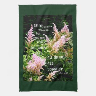 Astilbe mit Mark 10:27 Geschirrtuch
