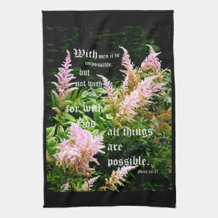 Astilbe mit Mark 10:27 Geschirrtuch
