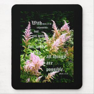 Astilbe mit Mark 10:27 Mousepad