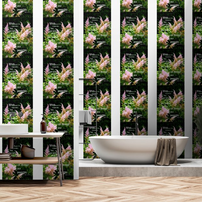 Astilbe mit Mark 10:27 Tapete (Badezimmer)