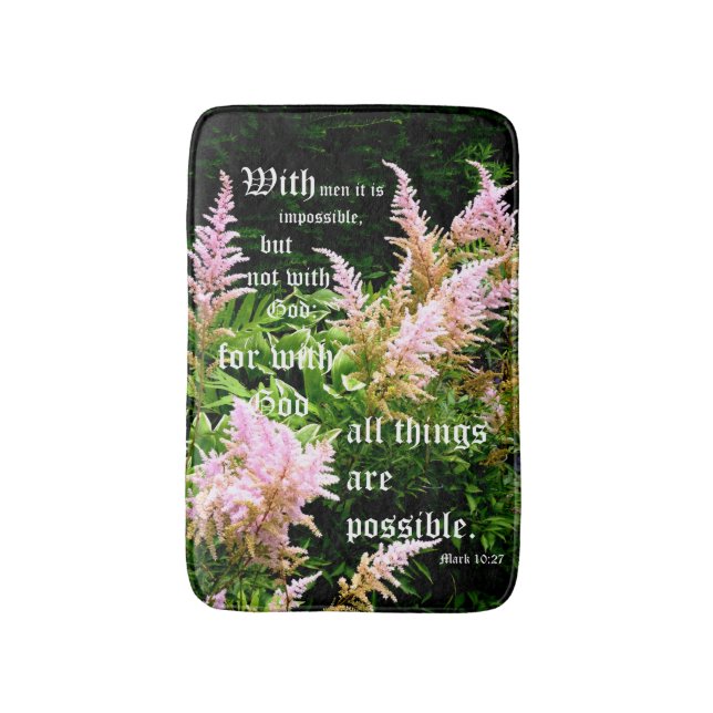 Astilbe mit Markus 10:27 Badematte (Vorderseite Vertikal)