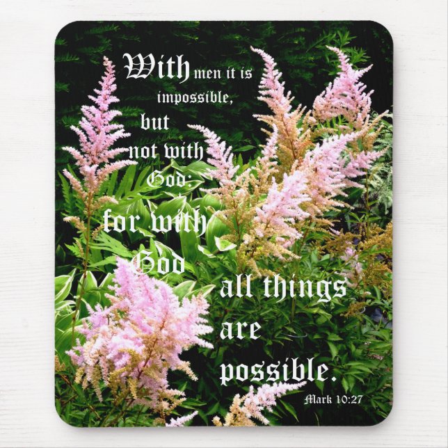 Astilbe mit Markus 10:27 Mousepad (Vorne)