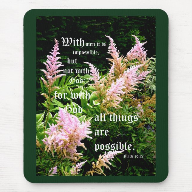 Astilbe mit Markus 10:27 Mousepad (Vorne)