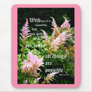 Astilbe mit Markus 10:27 Mousepad