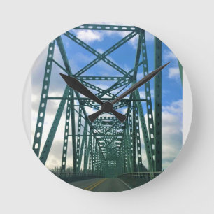 Astoria-Megler Bridge, Astoria, Oregon Runde Wanduhr