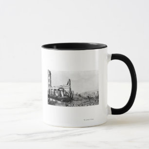 Astoria, Oregon Feuer-Ansicht von Weinard Hotel Tasse