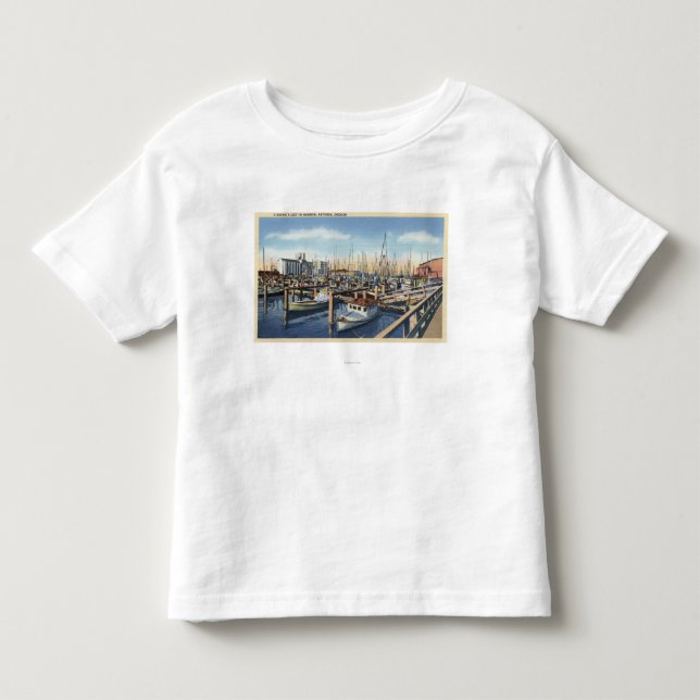 Astoria, Oregon - Fischereiflotte im Hafen Kleinkind T-shirt (Vorderseite)