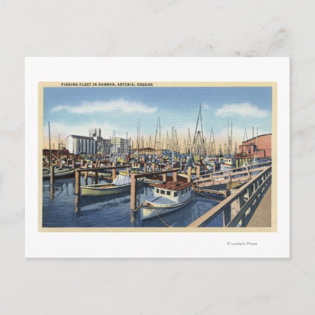 Astoria, Oregon - Fischereiflotte im Hafen Postkarte (Vorderseite)