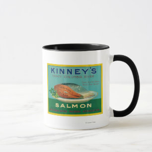 Astoria, Oregon - Kinneys Lachsfall-Aufkleber Tasse