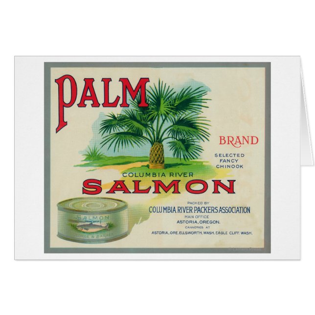 Astoria, Oregon - Palm Saumon Étiquette Coque (Devant horizontal)