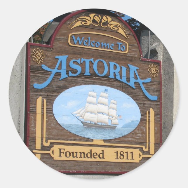 Astoria, Oregon Runder Aufkleber (Vorderseite)