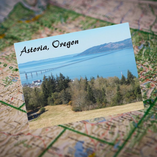 Astoria, Oregon Travel Foto Postkarte (In Situ Map)