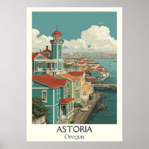 Astoria Oregon Vintage Küstenstadt Poster