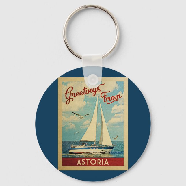 Astoria Sailboat Vintage Schlüsselanhänger (Vorderseite)