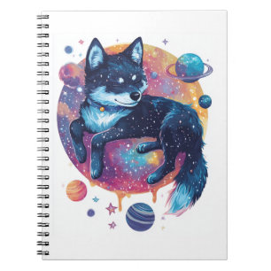 Astral Akita � kosmischer Weltraumhund Notizblock