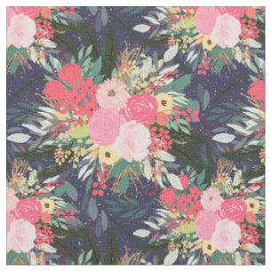 Astral Aura Winter Floral & Gold Punkte Stoff