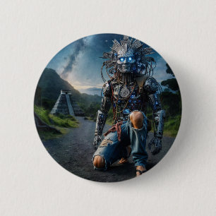 Astral Blue Jeans Warrior Button