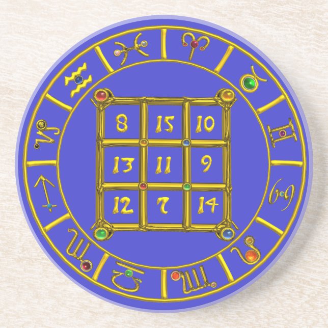 ASTRAL CODE / MAGIC SQUARE 33,blau Getränkeuntersetzer (Vorne)