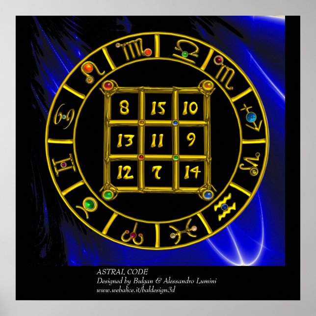 ASTRAL CODE,MAGIC SQUARE 33 Zodiac Astrology Chart Poster (Vorne)