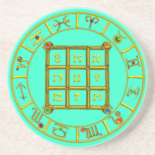 ASTRAL CODE,MAGIC SQUARE 33 Zodiac Astrology Chart Untersetzer