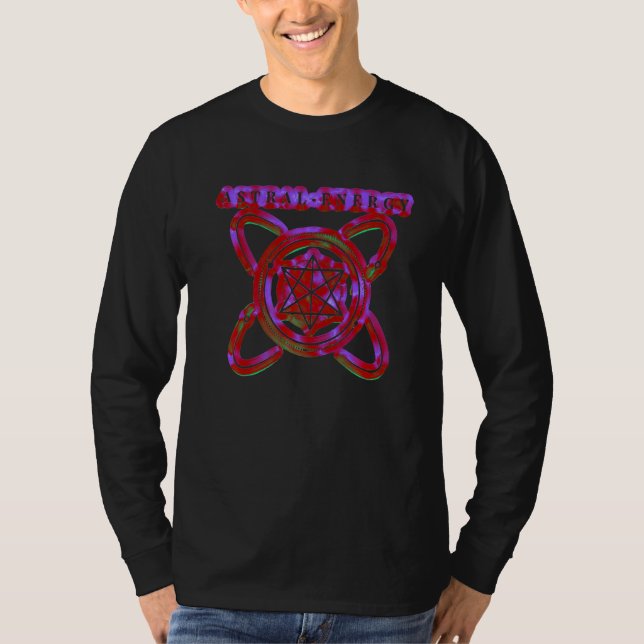 Astral Energy Black Red Designer T-Shirt (Vorderseite)