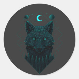 Astral Fox - Kosmisch cleverer Geist Runder Aufkleber