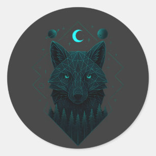 Astral Fox - Kosmisch cleverer Geist Runder Aufkleber