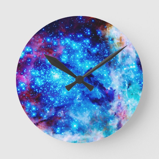 Astral-Glitzer Runde Wanduhr (Vorderseite)