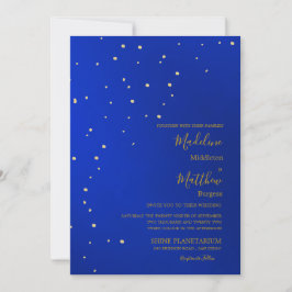 Astral Gold Stars Blue Abend Wedding Einladung