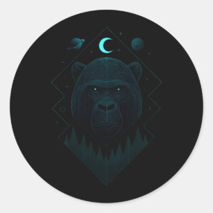 Astral Gorilla - Kosmische Primatenmacht Runder Aufkleber