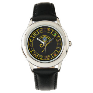 ASTRAL HORUS AUGE, BLAUE TALISMAN GOLD ZODIACAL SI ARMBANDUHR