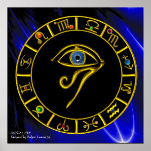 ASTRAL HORUS EYE / BLAUE TALISMAN Zodiac Chart Poster