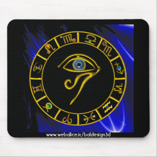 ASTRAL HORUS EYE, BLUE TALISMAN Astrologie Chart Mousepad