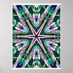 Astral Kinetic Collage Kaleidoscope Poster