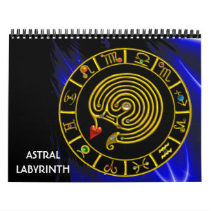 ASTRAL LABYRINTH GOLD ZODIAC CHART Astrologie Kalender