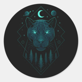 Astral Panther - Kosmischer Dunkler Jäger Runder Aufkleber