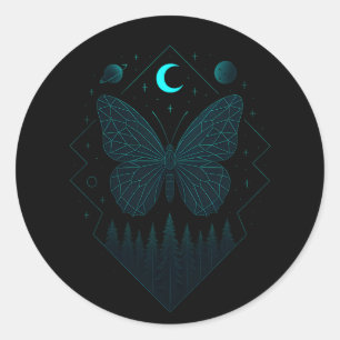 Astral-Schmetterling - Kosmische Schönheit Runder Aufkleber