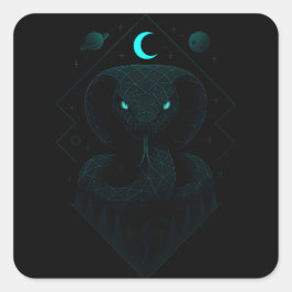 Astral Snake - Cosmic Coil Power Quadratischer Aufkleber