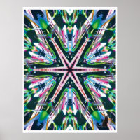 Astrales kinetisches Collage-Kaleidoskop-Poster