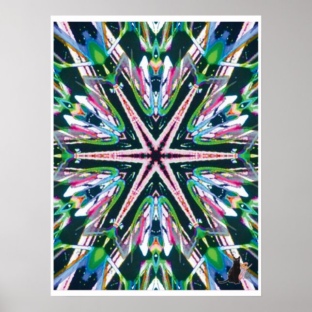 Astrales kinetisches Collage-Kaleidoskop-Poster Poster (Vorne)