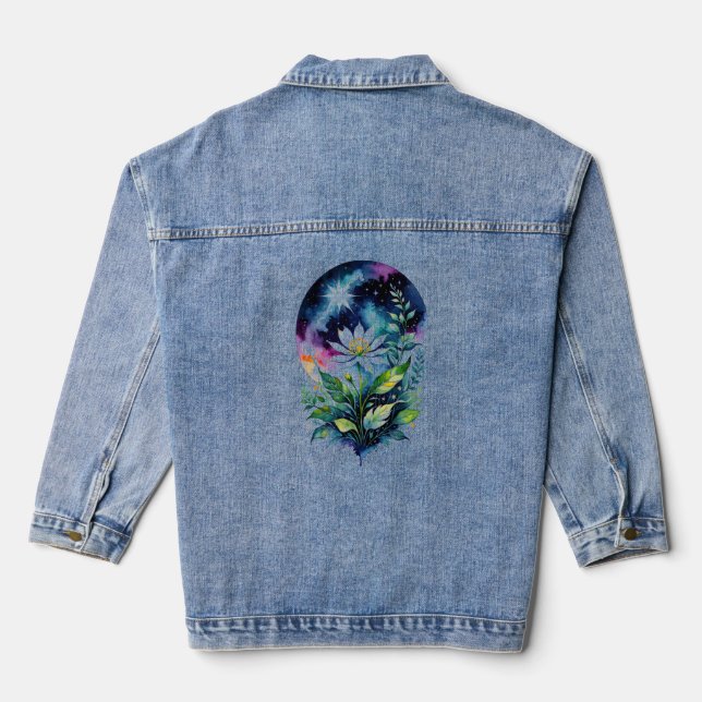 Astralische Blume Jeansjacke (Rückseite)